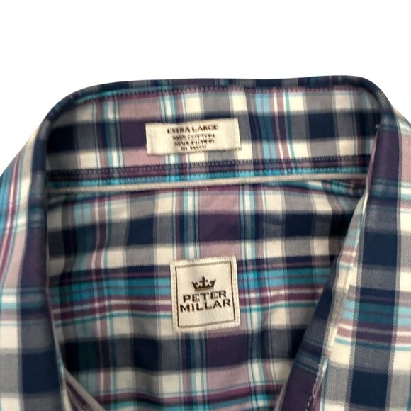 Peter Millar Plaid Long Sleeve Button-Up Shirt Mens XL Officeready Multicolor - Picture 2 of 7